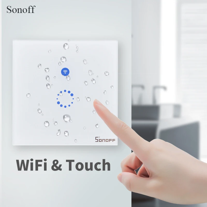 Sonoff Touch Switch Wifi Luxury Glass1 Gang1way Wireless