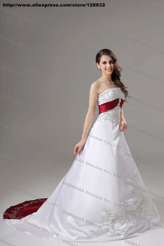 red and silver wedding dresses