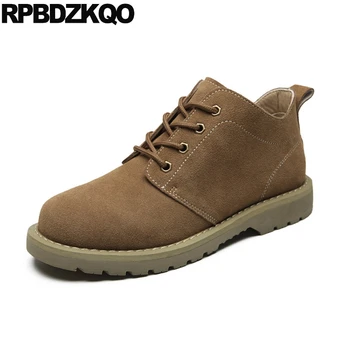 

retro combat boots autumn lace up shoes outdoor 2018 fashion short non slip military booties fall suede british style men army