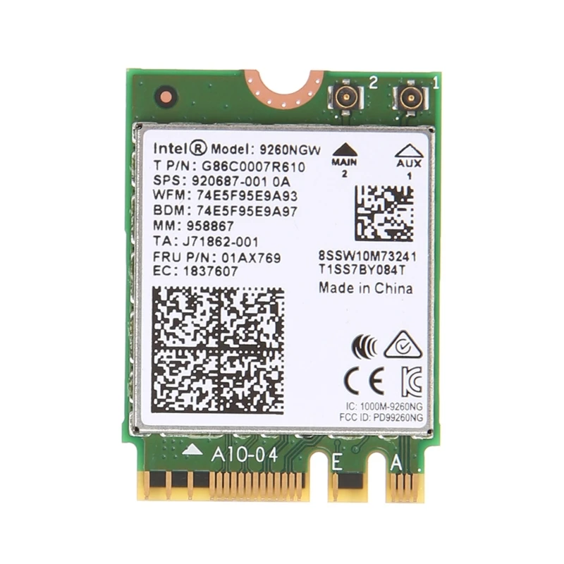 

For Intel Wireless-AC 9260NGW Bluetooth NGFF Dual Band 802.11ac 1730M WiFi Card