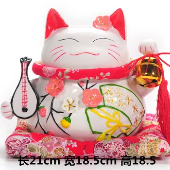 

The new special offer large ceramic Lucky Cat ornaments Pipa piggy ornaments business gifts gift cat