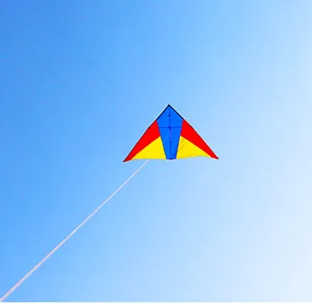 

free shipping high quality new 2.6m delta kite parachute nylon ripstop choose like colors with handle line outdoortoys