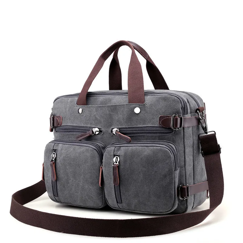 Beste Mannen Handtassen Canvas Schoudertas Crossbody Messenger Bags Solid Hoge Capaciteit Man Casual Reizen Multifunctionele Back Pack Laptop 2018