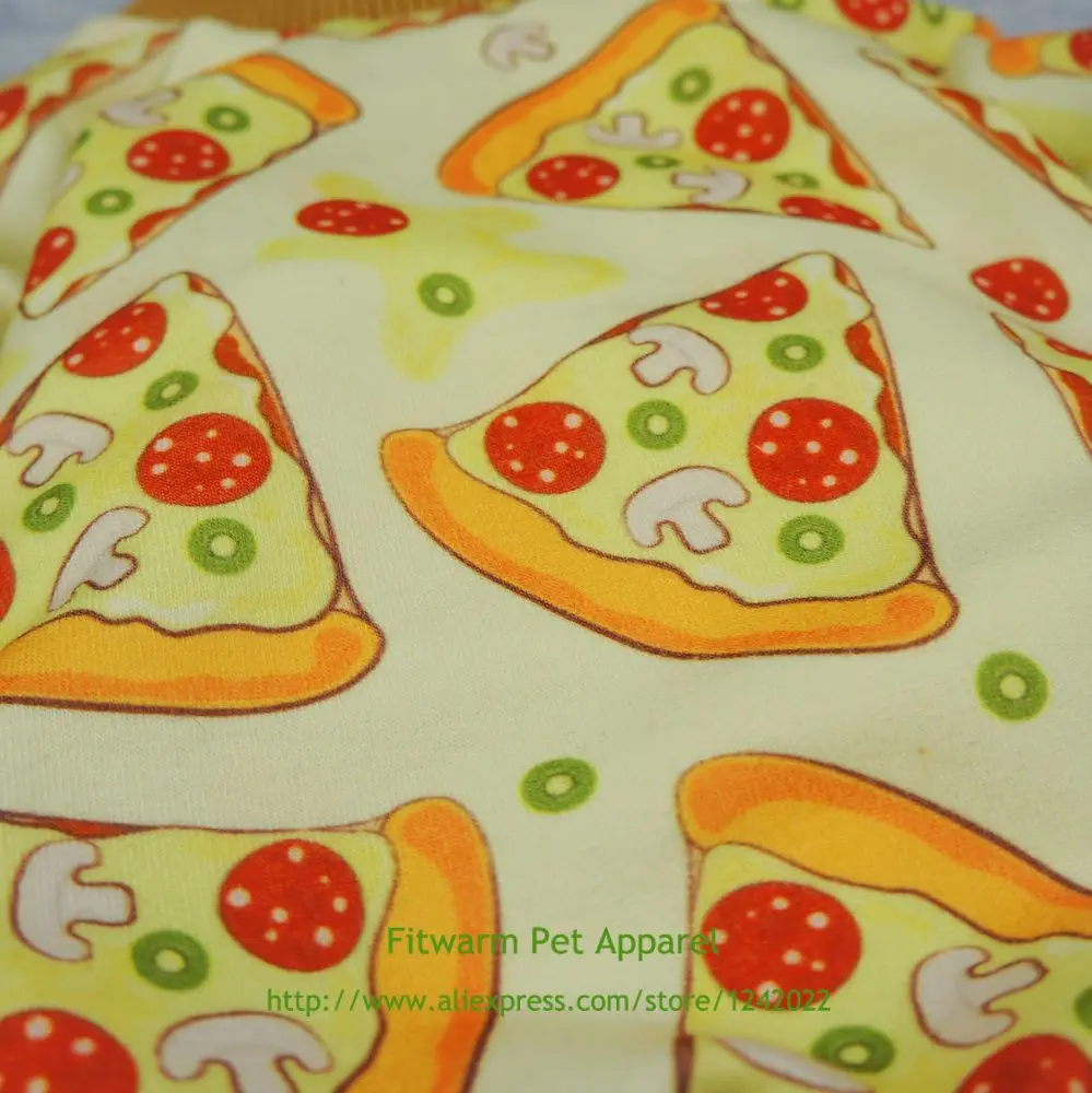Одежда для домашних животных Fitwarm Pizza пижамы собак Комбинезоны кошек рубашки XS