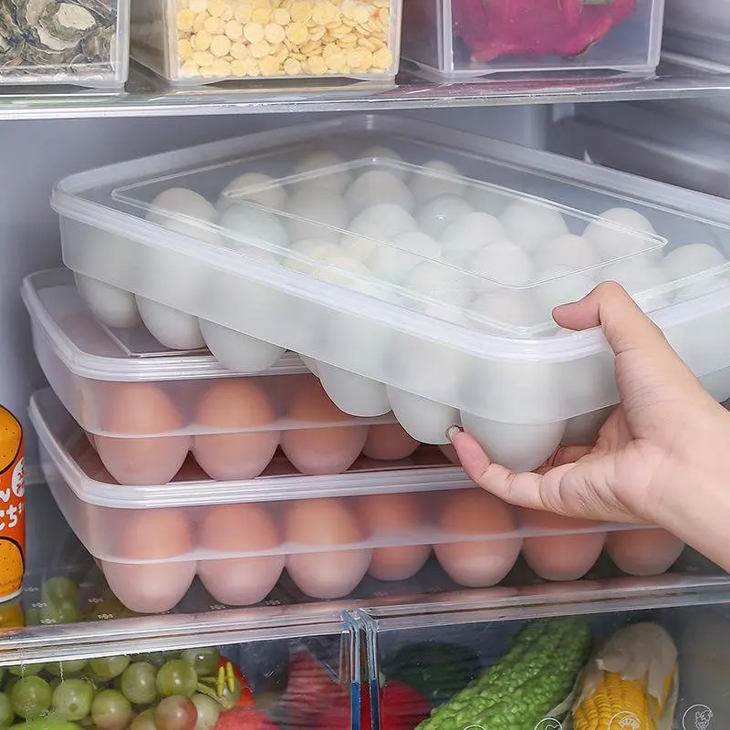 Ящик для хранения яиц на холодильник, 34 сетки, пластиковый лоток для яиц, органайзер, контейнер, дозатор яиц для холодильника, емкость, Новинка