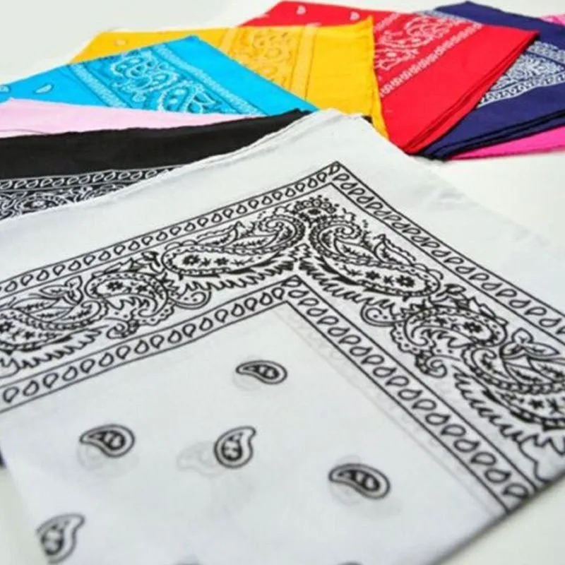 Хлопковая разноцветная бандана; повязка на голову головка Обёрточная бумага шейный платок браслет сатин платок носовой платок