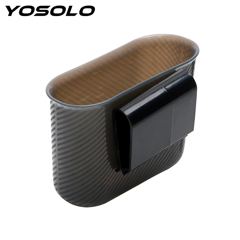 

YOSOLO Trash Bin Door Side Hanging Pocket Phone Charger Cradle Garbage Mesh Card Phone Holder Organizer Car Storage Box