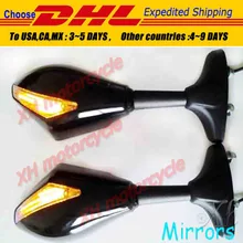 motorcycle partsBlue LED Mirror for Ninja 500 636 ZX6RR ZX750 ZX7R ZX9R ZRX ZX10R ZX-12R ER-6F