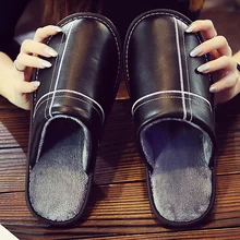 Большие размеры 45/46; тапочки унисекс; кожаная домашняя обувь; мужские короткие плюшевые тапочки; теплые тапочки на плоской подошве; Новинка года; зимняя мужская домашняя обувь