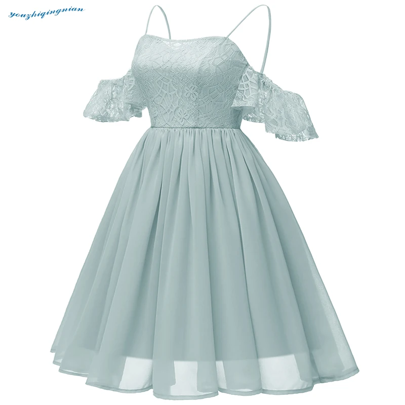 2018The new fall collection comes with a seven-point sleeve and blue-gray high-end dress for parties and weddings. Dresses