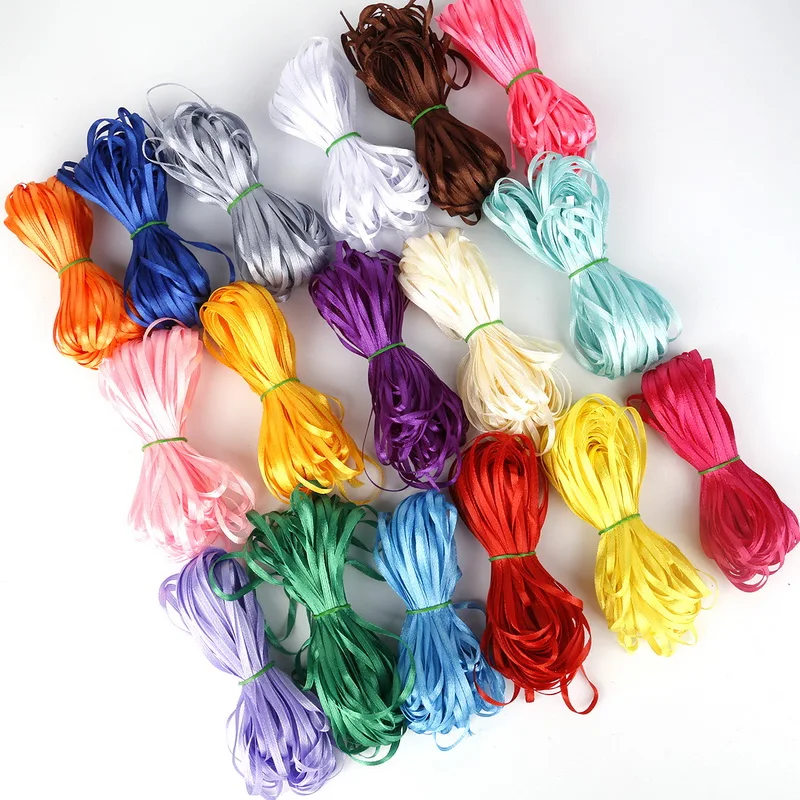 Handmade DIY Silk Satin Ribbon Arts Crafts Sewing Christmas Wedding Party Decoration Gift Wrap 25 Yards 3 mm Width