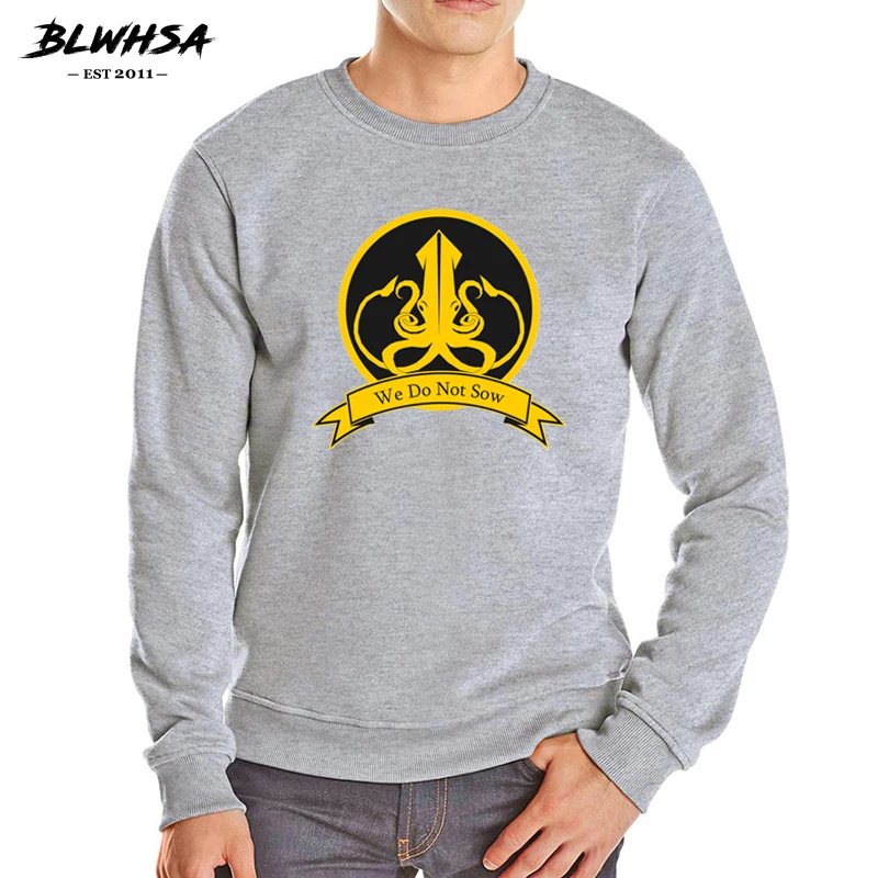 

BLWHSA The Game Cotton Men Sweatshirts Long Sleeve O-neck Autumn Winter Print We Do Not Sow Casual Fashion Men's Hoodie