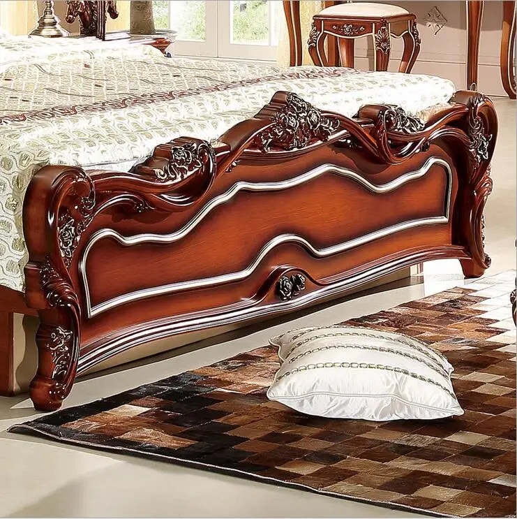 high quality European antique bed French bed 1.8 m king size p10216