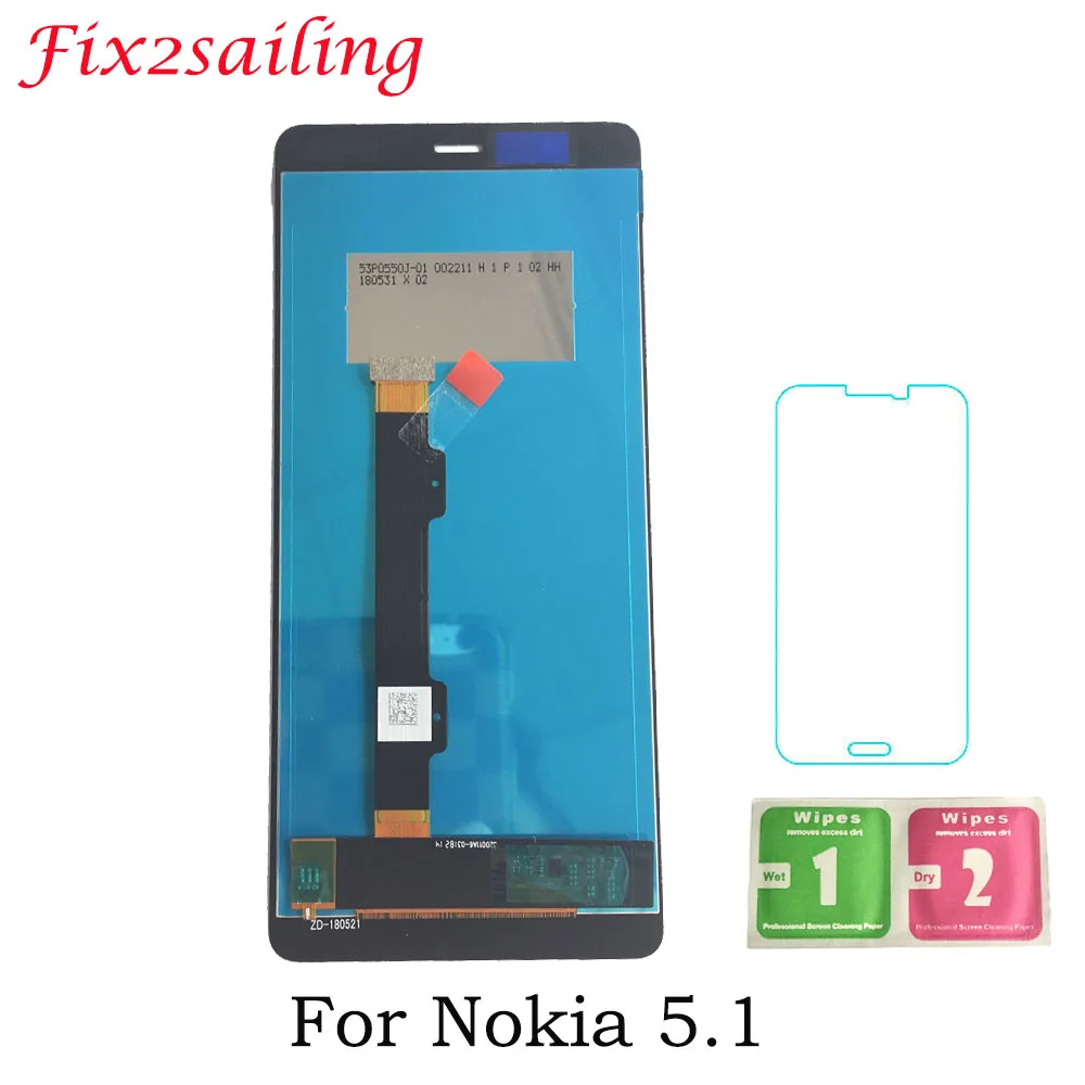 

5.5" New LCDS Screen For Nokia 5.1 LCD Display + Touch Screen Digitizer Assembly Replacement Parts Free Shipping Black