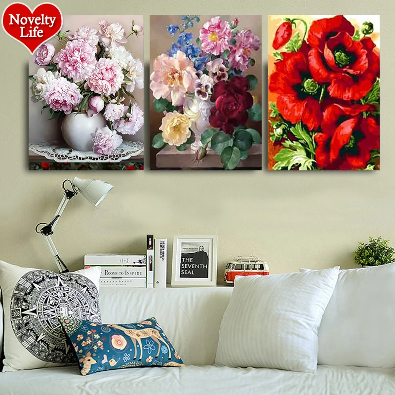 DIY Oil Digital Painting By Numbers Rose Hand Painted Unique Gift Decor Living Room 40x50cm No Frame Canvas HandpaintedF14F30F15 | Дом и сад