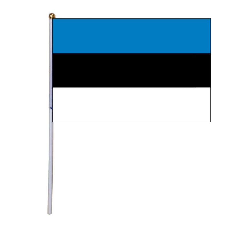 

free shipping xvggdg 100pcs 14 * 21cm Estonia National Flag Estonia hand Flag
