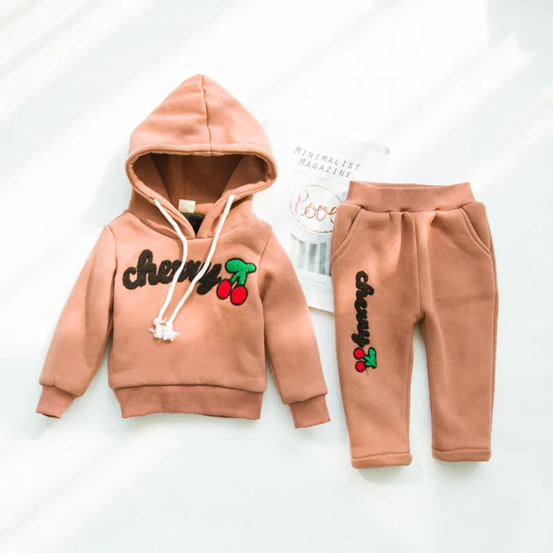DFXD Baby Boys Girls Tracksuits Costume Fashion Winter Thick Velvet