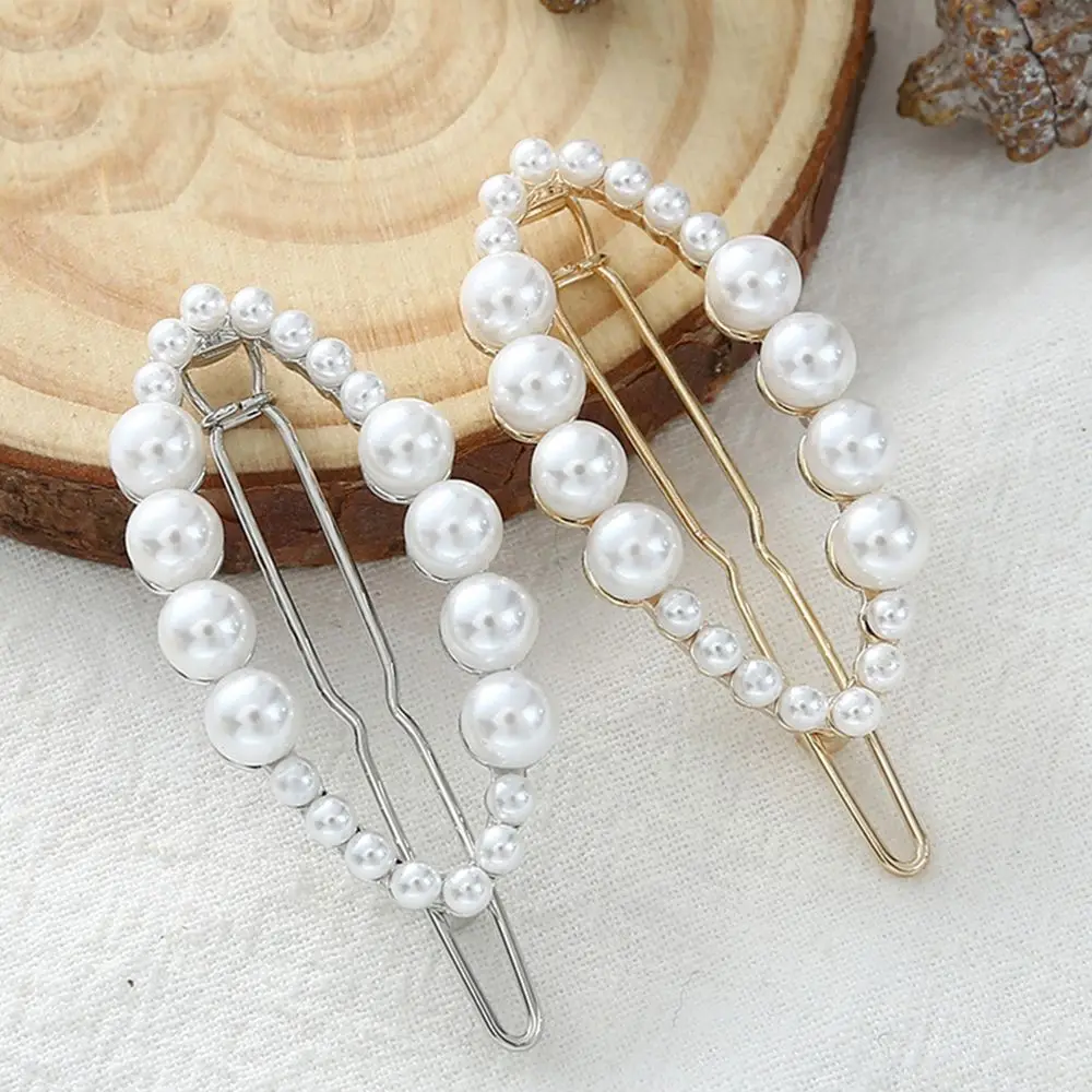 

1 PCS Fashion Crystal Rhinestone Pearl White Diamond Hairpins Bangs Hair Clips Girls Styling Tools Imitation Pearl Barrettes