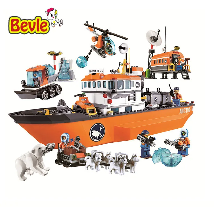 

Bela 10443 Urban Arctic City Series Snow Police Large Ice Breaker Ship Bricks Building Block Toys Compatible with 60062