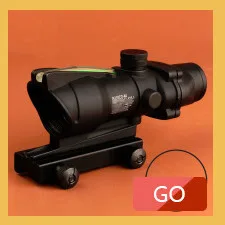 Hunting ACOG 4X32 SCOPE Fiber Source Red Green Orange Illuminated Scope Black Tan Color Tactical Riflescope