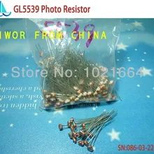 100 шт./лот)(фоторезистор) Фото резисторы 5 мм GL5539 LDR светозависимый резистор