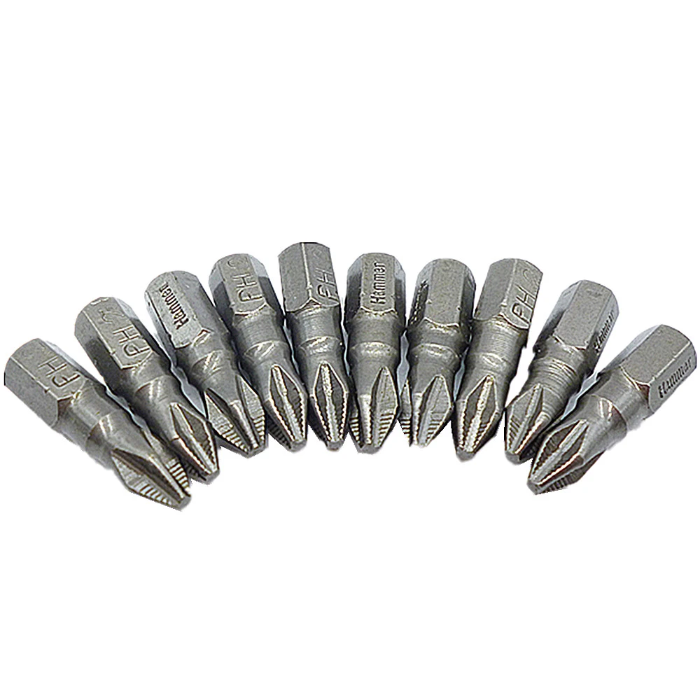 25 Pack S2 Steel High Torque Impact Bits-PH2 Philips 25mm Power Drill Drivers
