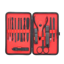 15 шт. Нержавеющая сталь нейл-арта, инструменты для маникюра, набор для педикюра, ножницы, пинцет, Ножи наушник для ногтей комплект для стрижки с футляром для хранения