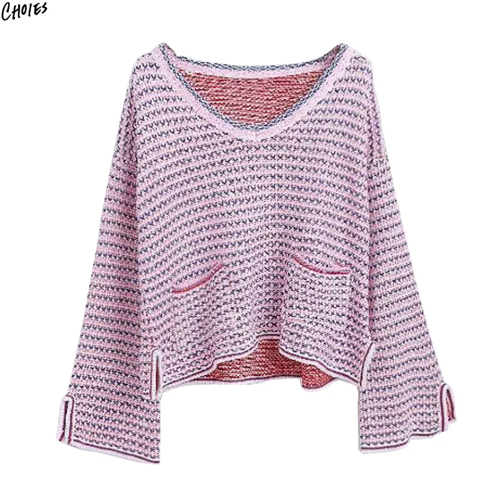 Ragazze Manica Lunga Grosso Cavo Lavorato a Maglia Maglione Girocollo da Donna Maglione Top