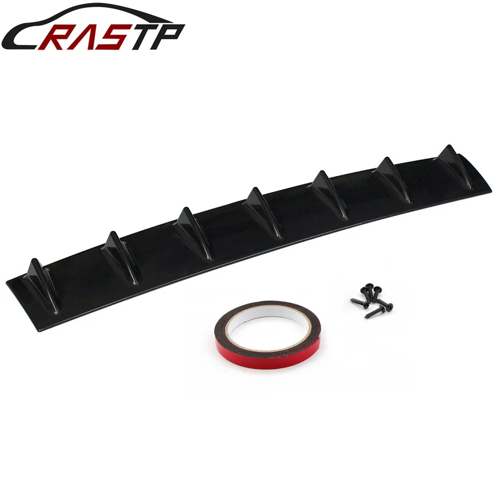 

RASTP-7 Fin Universal ABS Car Tail Wing Lower Rear Body Spoiler Shark Fin Rear Bumper Lip Diffuser Spoiler Trim CoverRS-LKT025L
