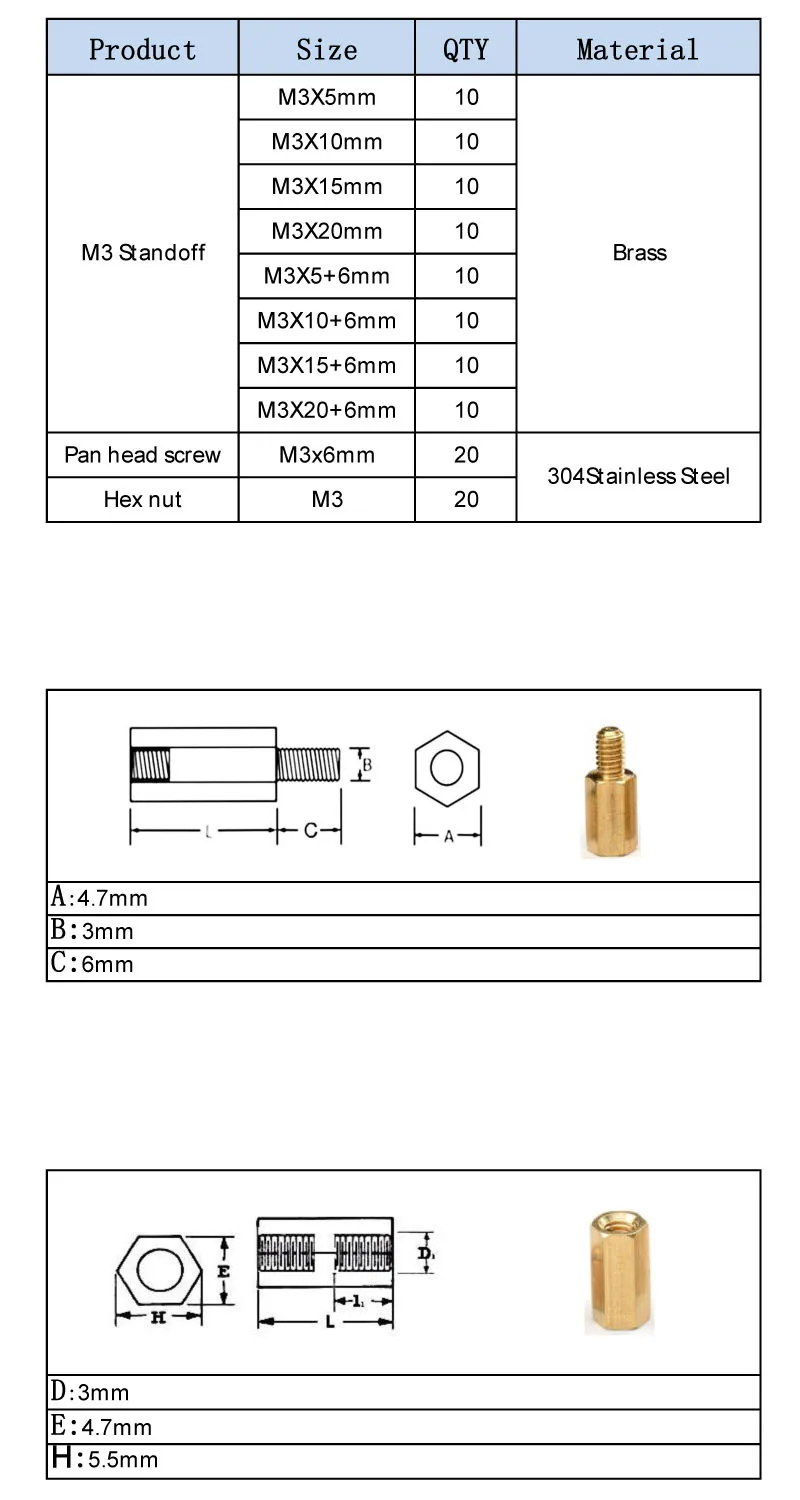 M3 латунный мужской женский шестигранный стоячий столб для монтажа на печатную плату шестигранный материнский плата распорный болт винт гайка набор Ассортимент Комплект