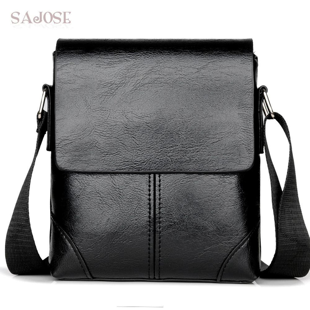  Men Crossbody Bag Fashion Leather Shoulder Bag Casual Black Business Mens Hand bag For Phone High Q - 32877674228