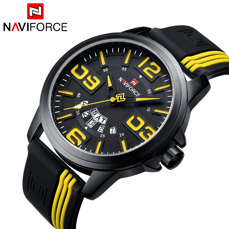 

NAVIFORCE Men's Sports Watches Luxury Brand Quartz Watch Military 3ATM Waterproof Clock Male Wristwatches Relogio Masculino+box