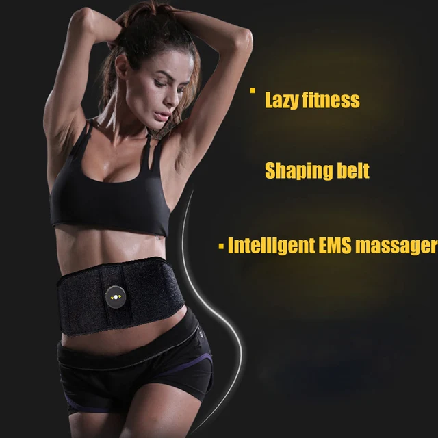 US $39.33 Abdominal Muscle Trainer Vibration Fitness Massager Waist Support EMS Stimulator Body Building Slim