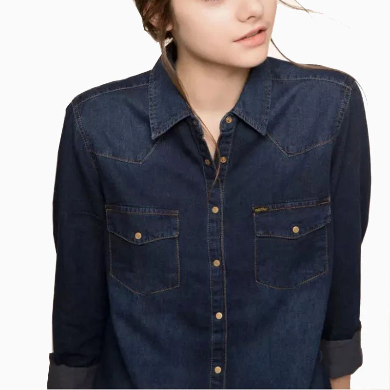 dark denim shirt womens
