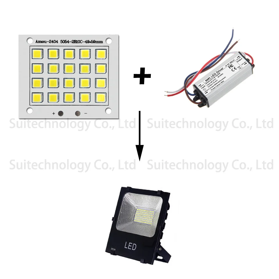 1 шт. Светодиодный прожектор 10 Вт 20 30 50 100 150 SMD5054|Светодиодные лампы и трубки| |
