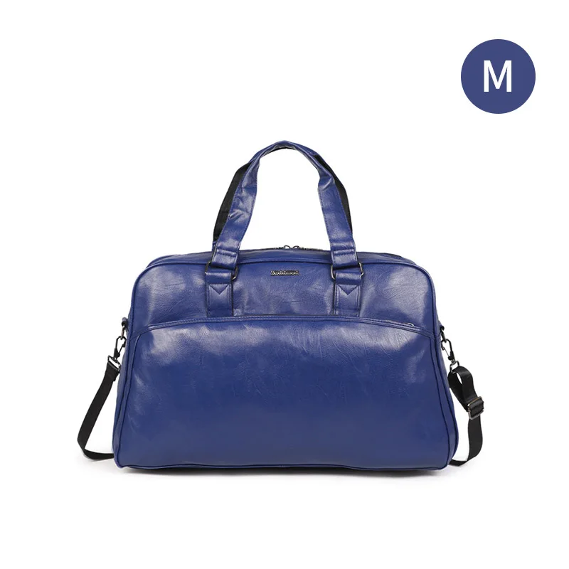 Мужская черная Дорожная сумка, водонепроницаемая кожаная сумка, большая Вместительная дорожная сумка, многофункциональная сумка-тоут, повседневная сумка через плечо, XA213ZC - Цвет: Blue M