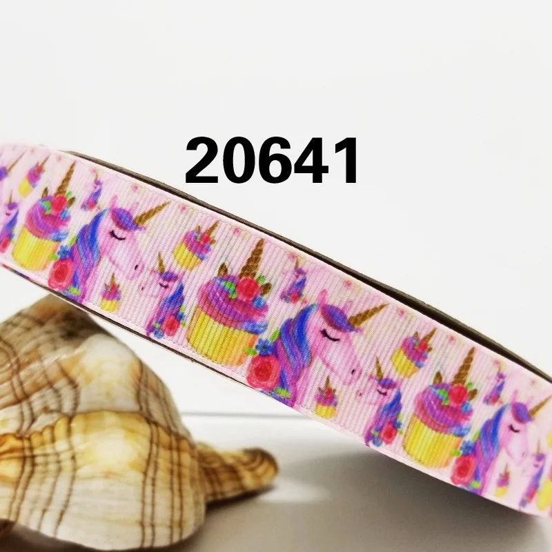 50 ярдов в размер единорог лента напечатанная grosgrain лента 20207 - Цвет: 20641
