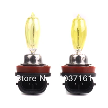 

2 x H8 PGJ19-2 12V 3000K Halogen Light 100W Golden Yellow Auto Car HOD Bulbs Lamps