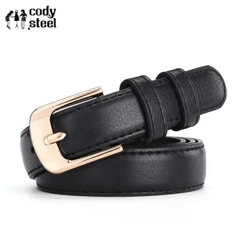 

Cody Steel Golden Buckle Ladies Casual Belt Strap Brand Women Classic Belt Pin Buckle Litchi Belt Fashion Woman