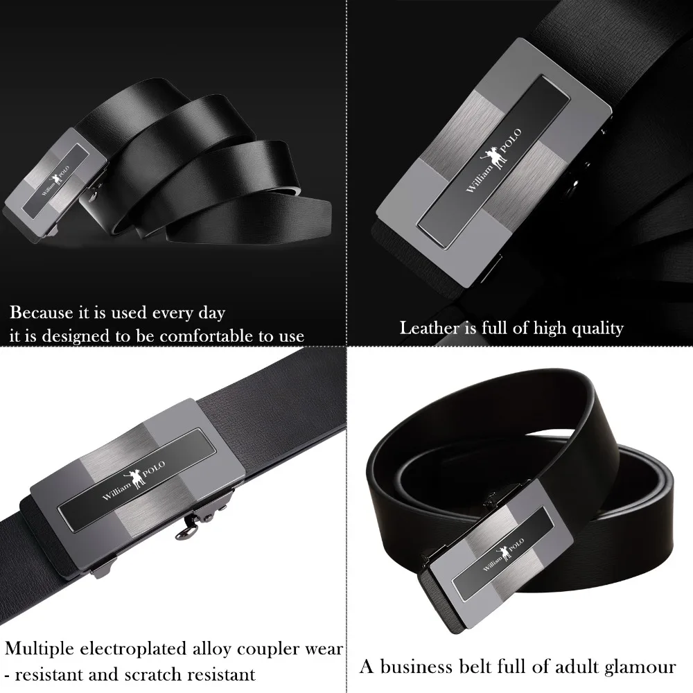 Brand Mens Belt Automatic Buckle Cowskin Strap New High Quality Business Luxury Male Genuine Leather Vintage Belts