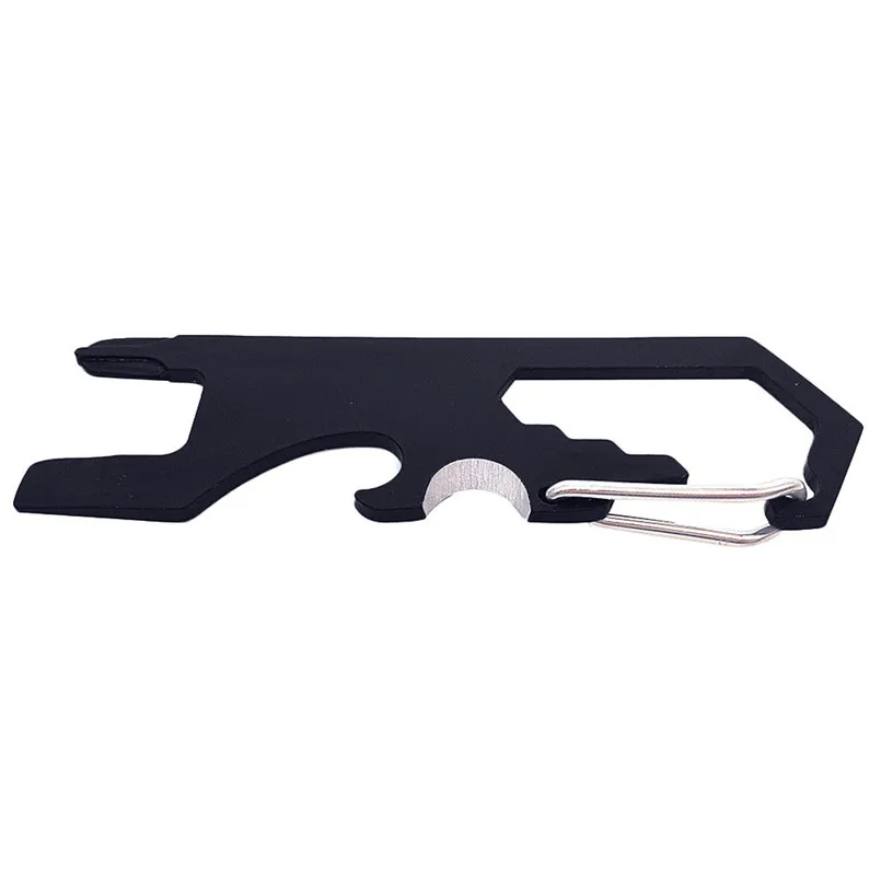 1pc Stainless Steel Survival EDC Tool Bottle Opener Carabiner Screwdriver Keychain Buckle Climbing Accessories #3n09 (4)
