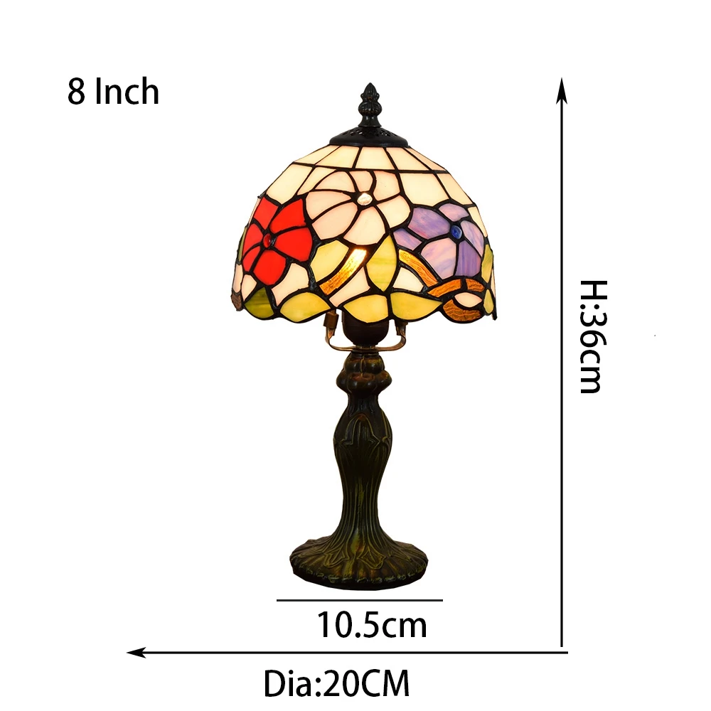 Настольная лампа в стиле Тиффани для спальни, прикроватной тумбы, кабинета, гостиной, украшения, маса ламбас, мозаика, витражи, tiffanylamp