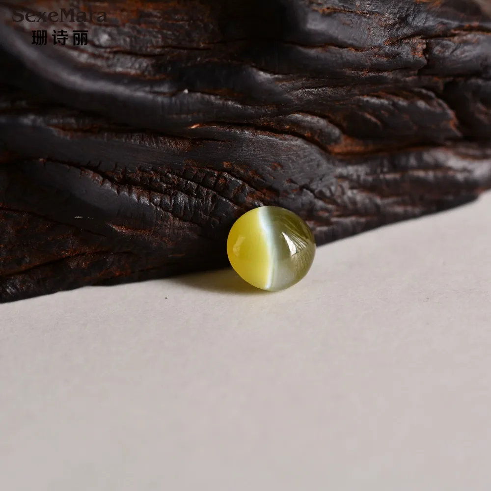 4.58CT карат Таиланд натуральный Золотой Зеленый кошачий глаз цвет Камни с