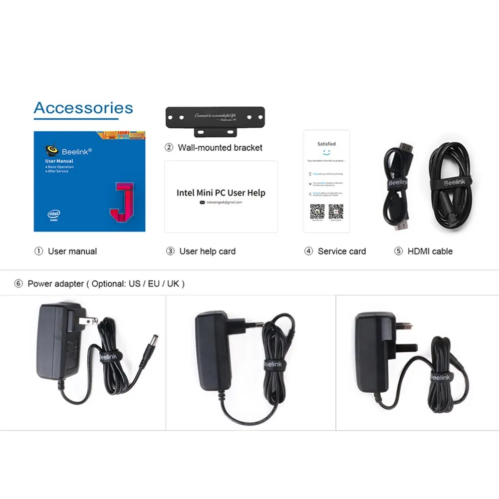 Beelink BT3 X мини ПК Windows 10 Intel Apollo Lake J3355 HD graphics 500 4 Гб DDR4 64 2 ГГц 5 8 ггц WiFi 1000 Мбит/с