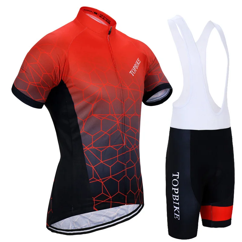 Летний комплект для велоспорта, комплект одежды для горного велосипеда, костюм для езды на горном велосипеде, одежда Maillot Ropa Ciclismo, женские велосипедные наборы для мужчин - Цвет: Красный