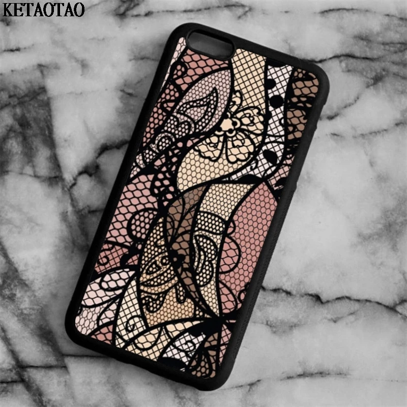 

KETAOTAO Lace Fabric Pattern Phone Cases for iPhone 4S 5C 5S 6 6S 7 8 Plus XR XS Max for X S5 6 6 Case Soft TPU Rubber Silicone