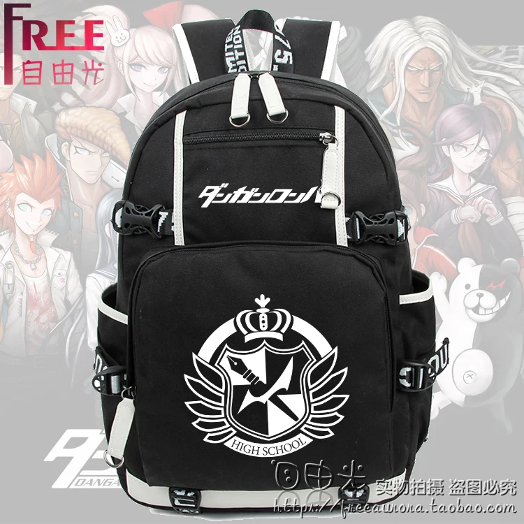 Top Anime Danganronpa monokuma Afbeelding print leuke cartoon Casual mode Rugzakken Lichtgevende Schouders schooltas Mentale vervuiling Top Anime Danganronpa monokuma Afbeelding print leuke cartoon Casual mode Rugzakken Lichtgevende Schouders schooltas Mentale vervuiling