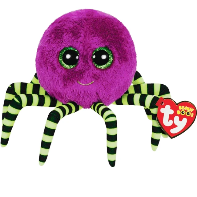 Pyoopeo Ty Beanie Boos 6" 15cm Crawly Purple Halloween Spider Plush