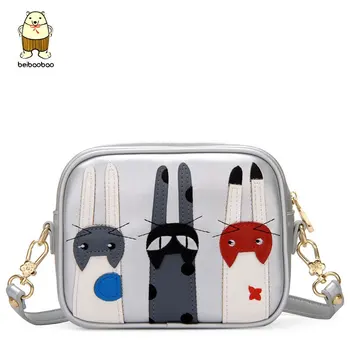 

Beibaobao Cartoon Printing Design Lovely Cross-body Bags Leather Clutch Women Messenger Bags Female Tote Women Bag Bolsas B097