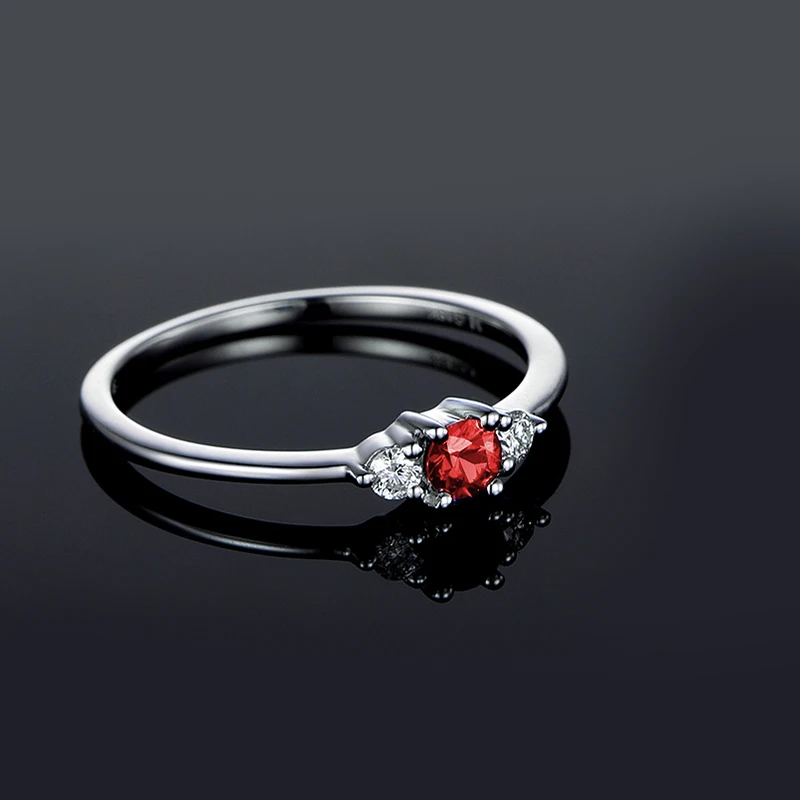 QYI 0.8ct кольцо с круглым вырезом из стерлингового серебра 925 пробы имитация рубина